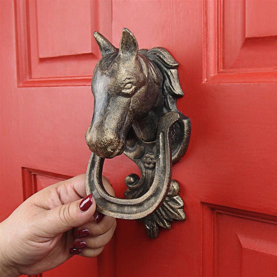 Horseshoe Stallion Foundry Cast Iron Horse Door Knocker