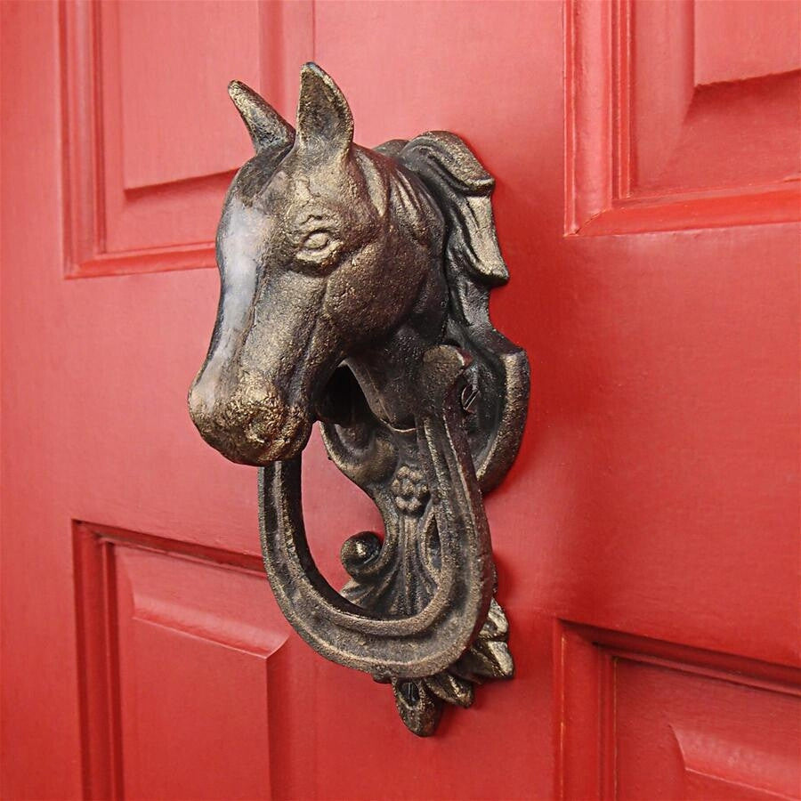 Horseshoe Stallion Foundry Cast Iron Horse Door Knocker