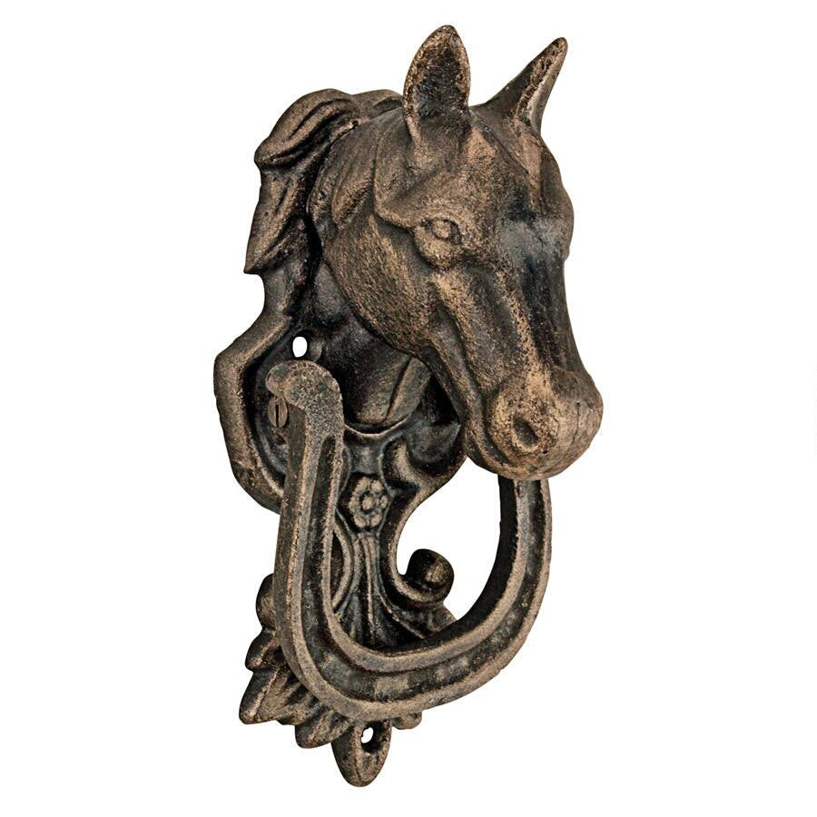 Horseshoe Stallion Foundry Cast Iron Horse Door Knocker