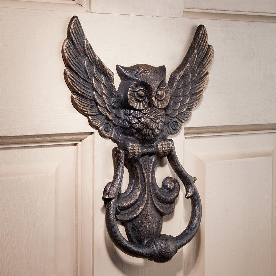 Mystical Spirit Owl Authentic Foundry Iron Door Knocker