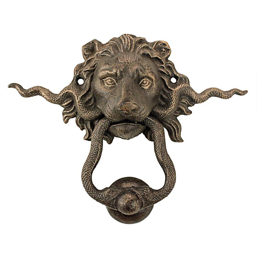 Lion and the Snake Cast Iron Foundry French Royalty Decorative Door Knocker