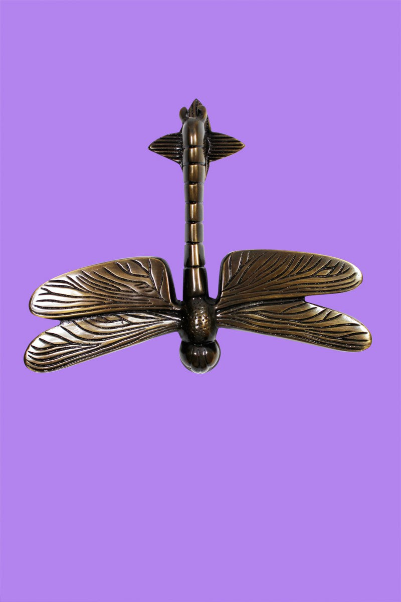 Antique Door Knocker Brass Antique Door Hardware Dragonfly Door Knocker 4 7/8 Inch X 6 3/8 Inch