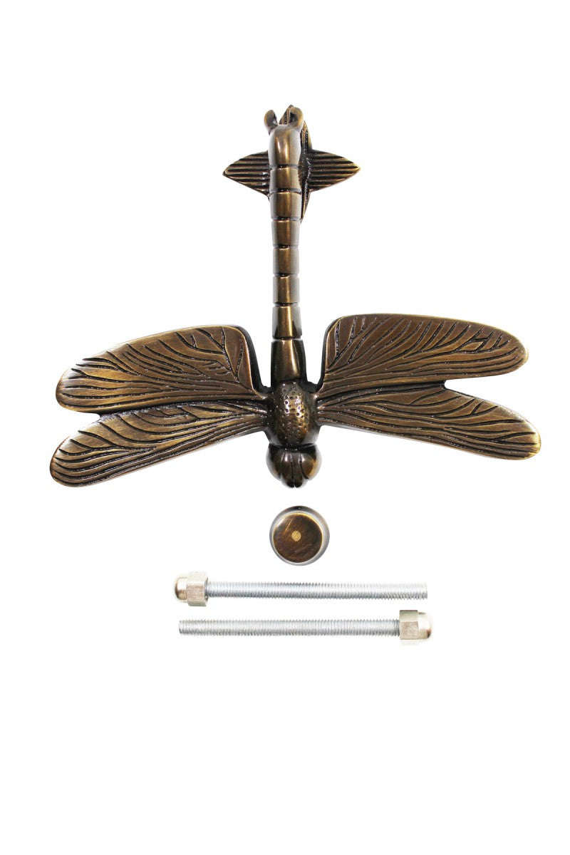 Antique Door Knocker Brass Antique Door Hardware Dragonfly Door Knocker 4 7/8 Inch X 6 3/8 Inch