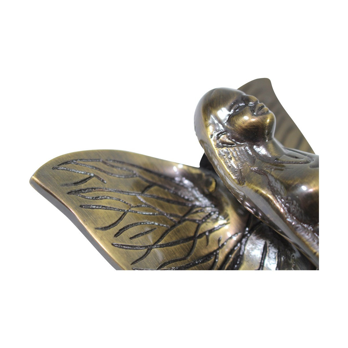 Antique Solid Brass Vintage Door Knocker Flower Fairy 7"H