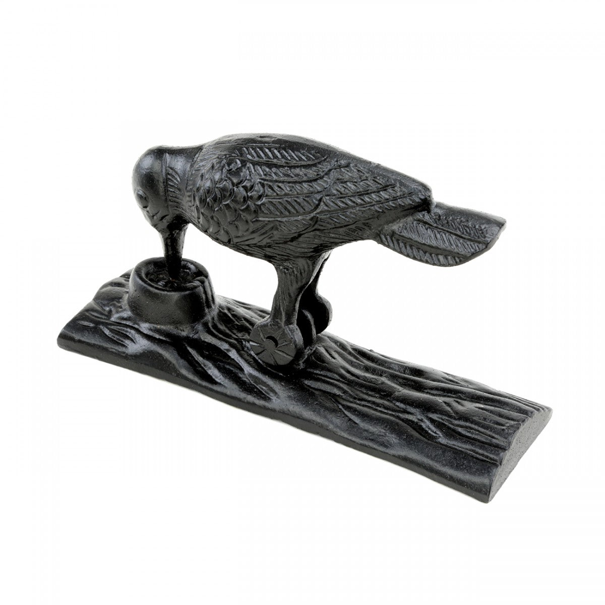 Black Cast Iron Door Knocker, Woodpecker Design, Rustproof, 6.5in High