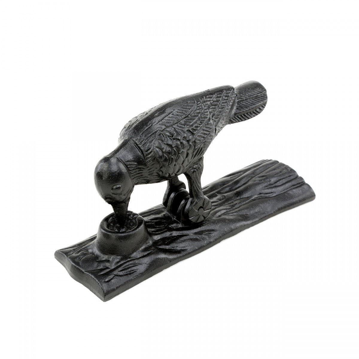 Black Cast Iron Door Knocker, Woodpecker Design, Rustproof, 6.5in High