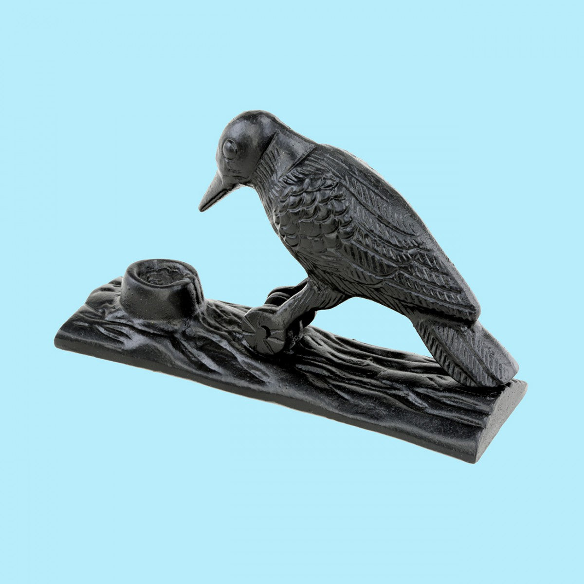 Black Cast Iron Door Knocker, Woodpecker Design, Rustproof, 6.5in High