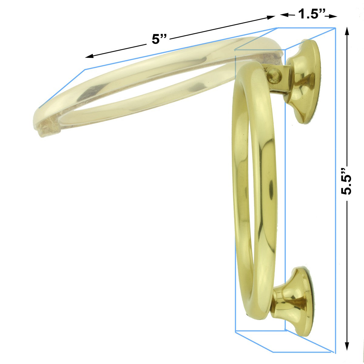 Brass Ring Door Knocker Heavy Duty Smooth Round Shape 5 inch Diameter