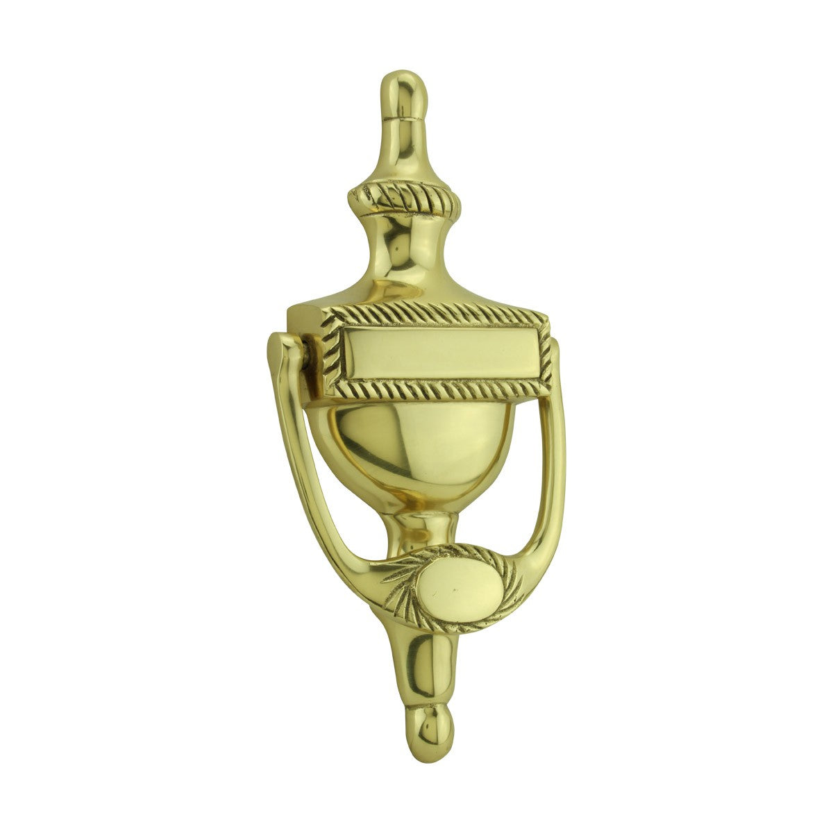 Brass Roped Door Knocker Entry Traditional Design 6.5 Inch. H X 3 Inch. W