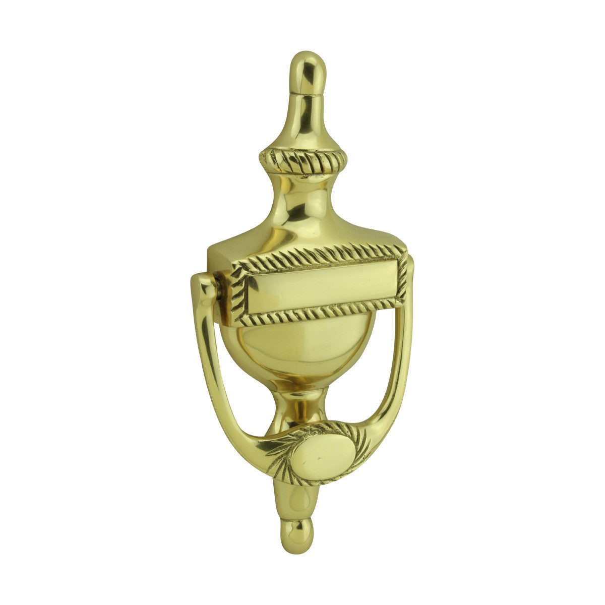 Brass Roped Door Knocker Entry Traditional Design 6.5 Inch. H X 3 Inch. W