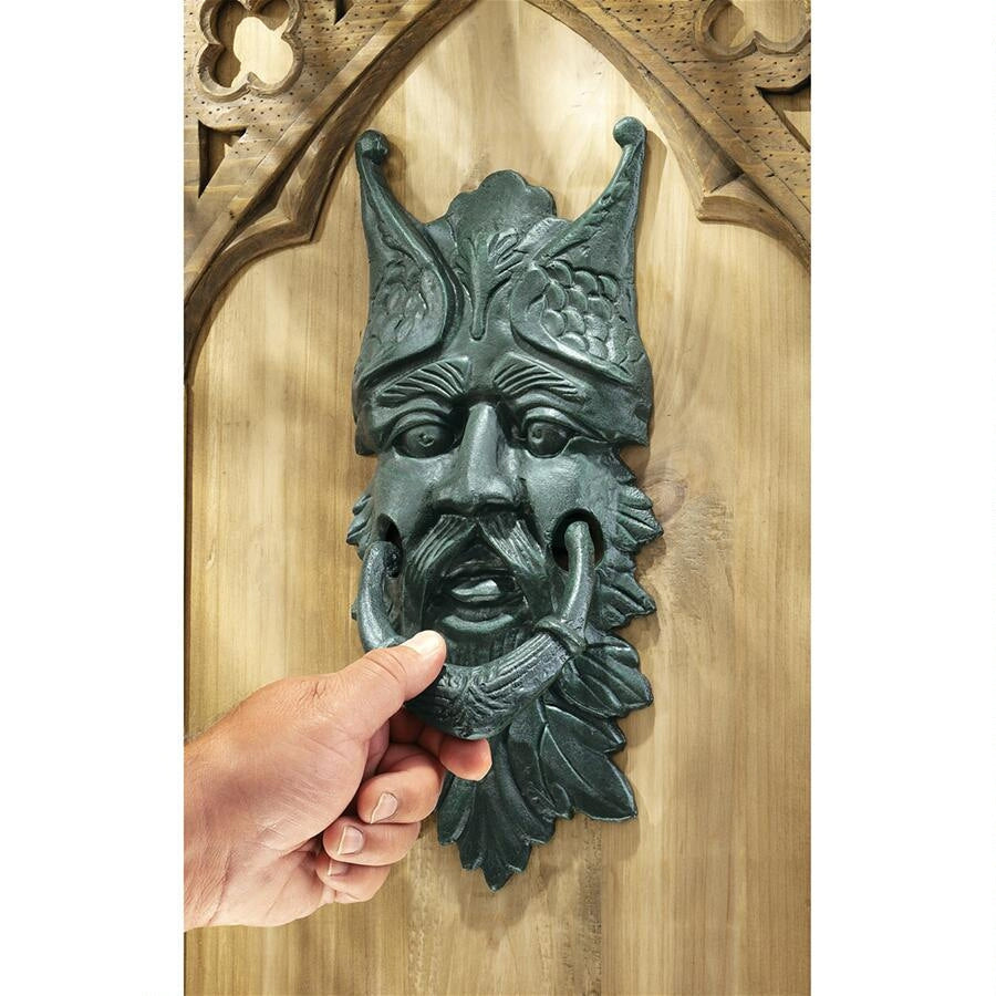 Castle Gladstone Gothic Greenman Authentic Foundry Iron Door Knockers