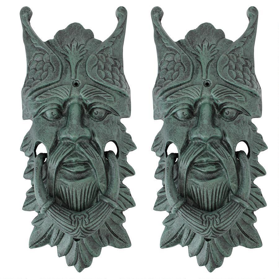 Castle Gladstone Gothic Greenman Authentic Foundry Iron Door Knockers