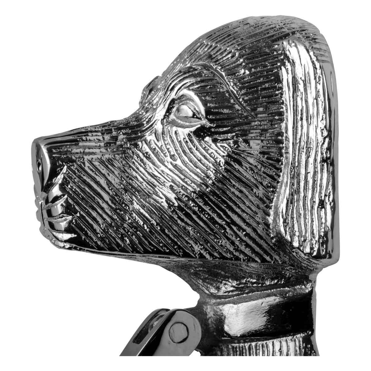 Chrome Solid Brass Door Knocker Large Dog Head 7 5/8"H