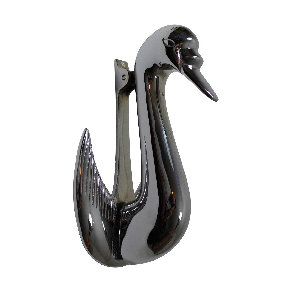 Chrome Solid Brass Victorian Door Knocker Swan 7" H