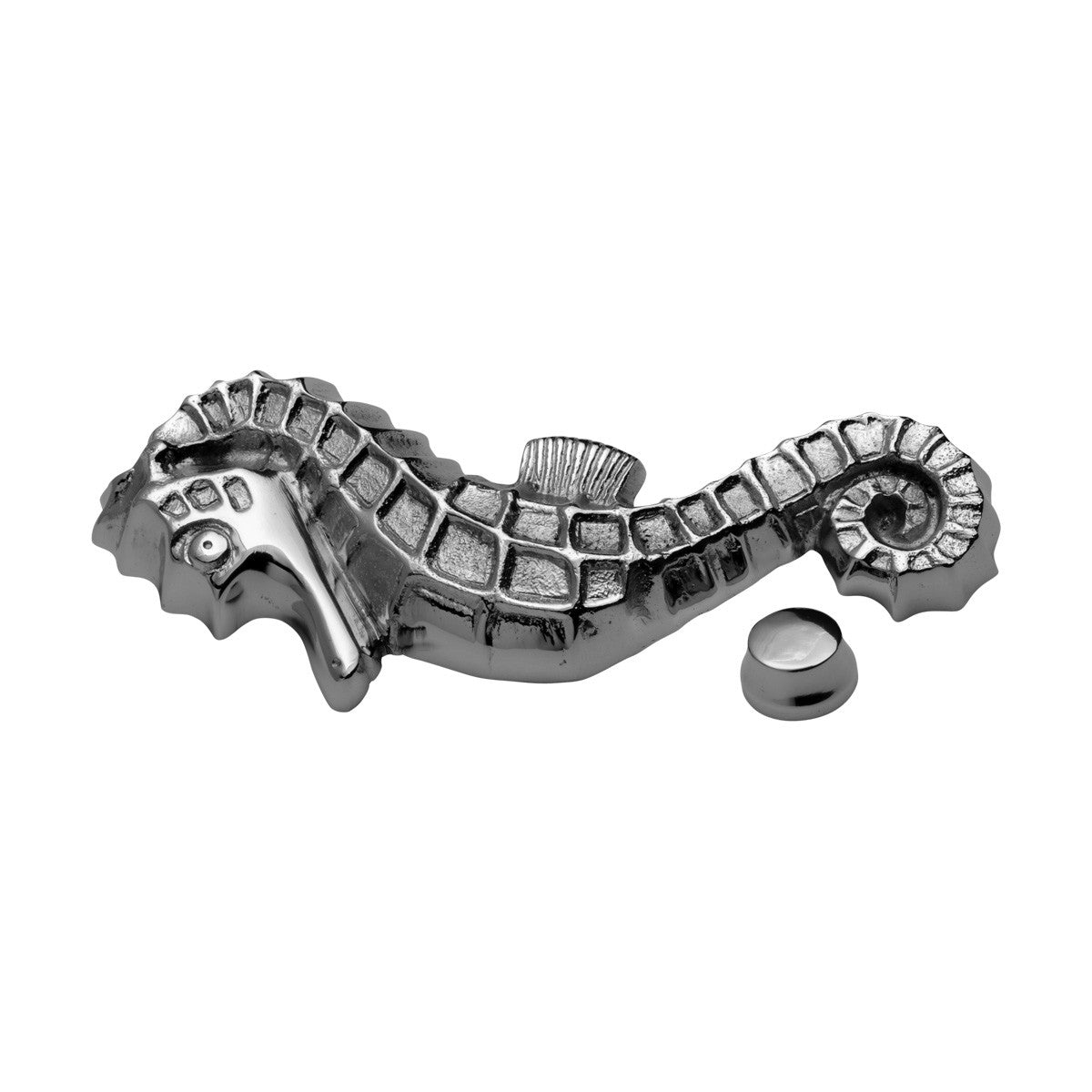 Chrome Solid Brass Vintage Door Knocker Sea Horse 6.5"H