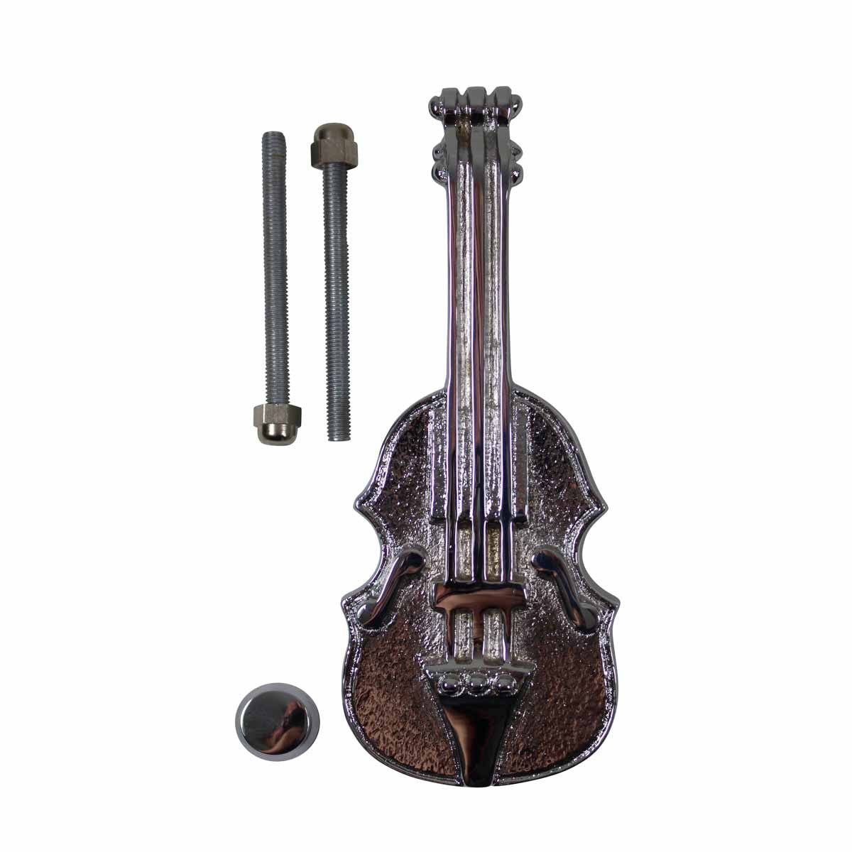 Chrome Solid Brass Vintage Door Knocker Violin 6.5"H