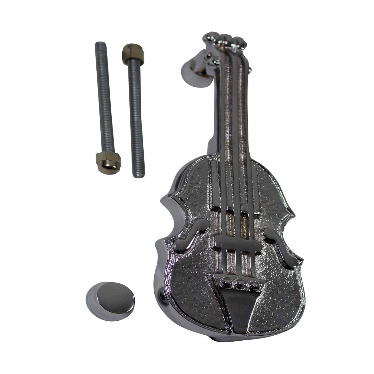 Chrome Solid Brass Vintage Door Knocker Violin 6.5"H
