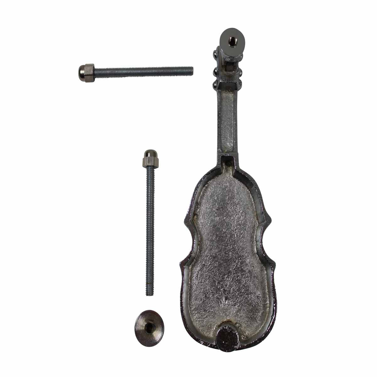 Chrome Solid Brass Vintage Door Knocker Violin 6.5"H