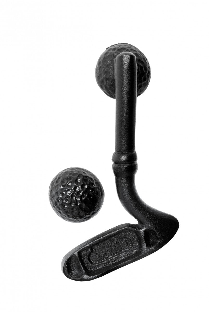 Door Knocker Black Cast Iron Golfer 5" H x 2 1/2" W