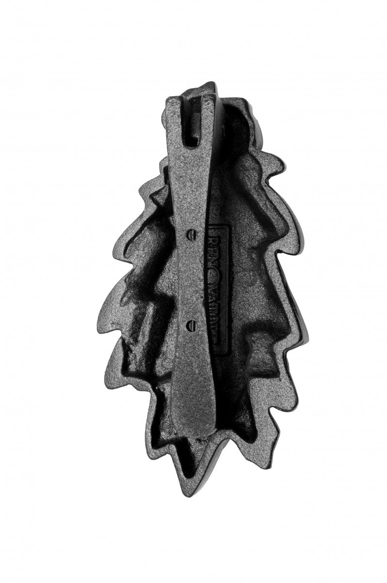 Door Knocker Black Cast Iron Oak Leaf 6 Inch X 3 Inch