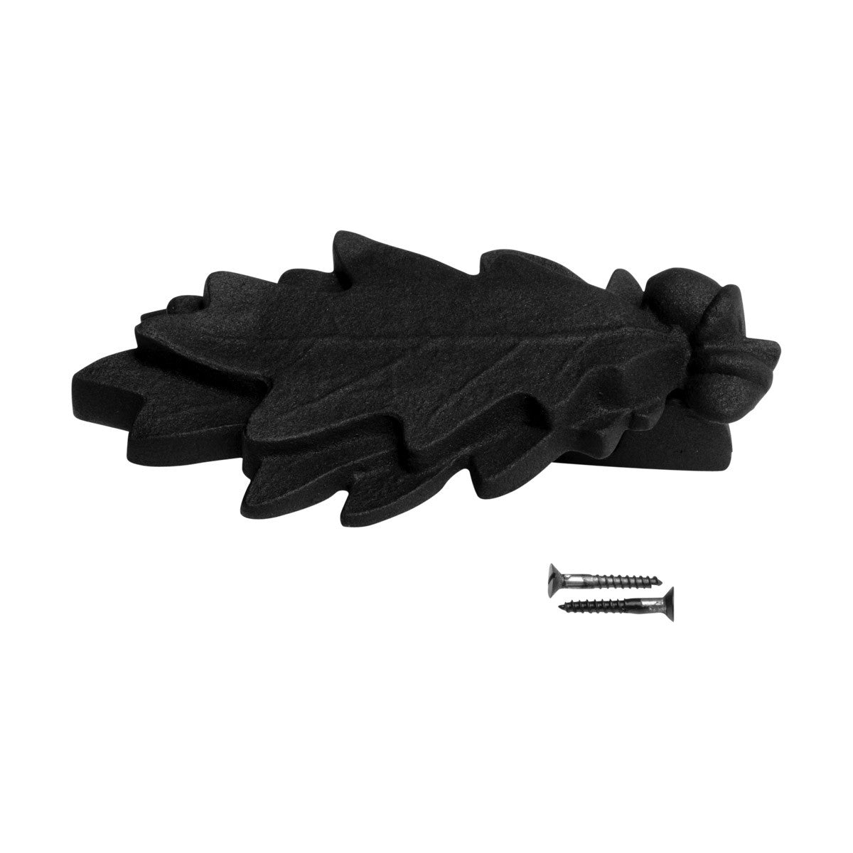 Door Knocker Black Cast Iron Oak Leaf 6 Inch X 3 Inch