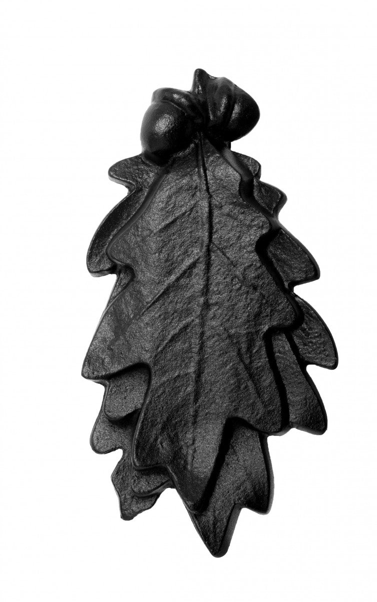 Door Knocker Black Cast Iron Oak Leaf 6 Inch X 3 Inch