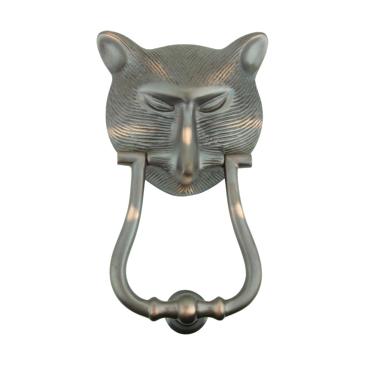 Door Knocker Pharaoh Cat Head Cast Brass Oil Rubbed Bronze 8 3/8" H