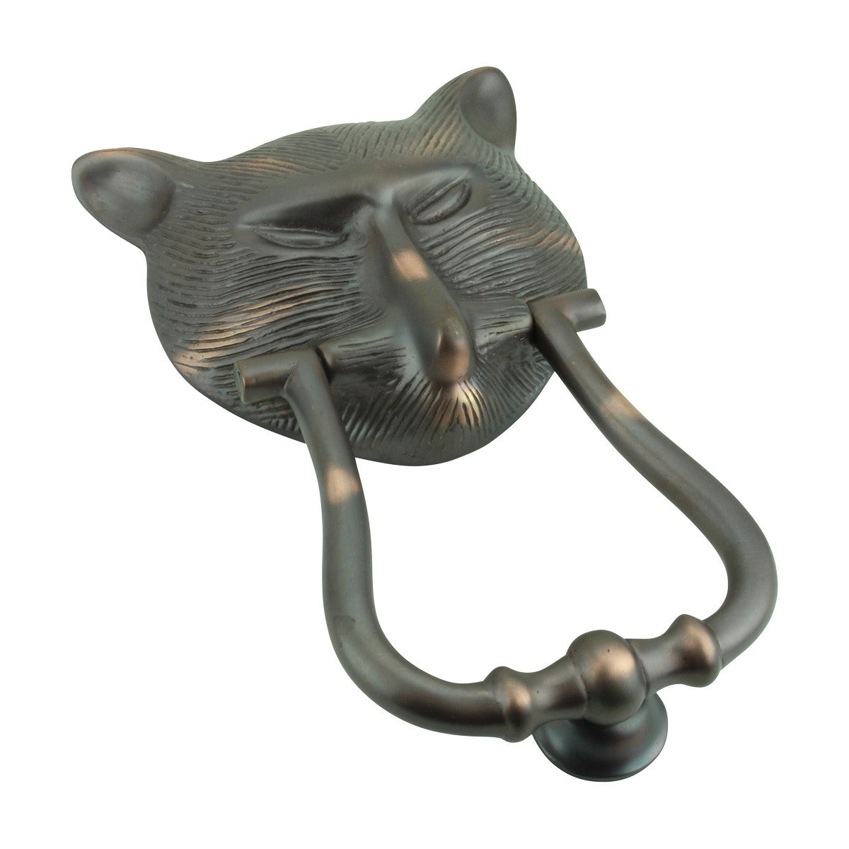 Door Knocker Pharaoh Cat Head Cast Brass Oil Rubbed Bronze 8 3/8" H