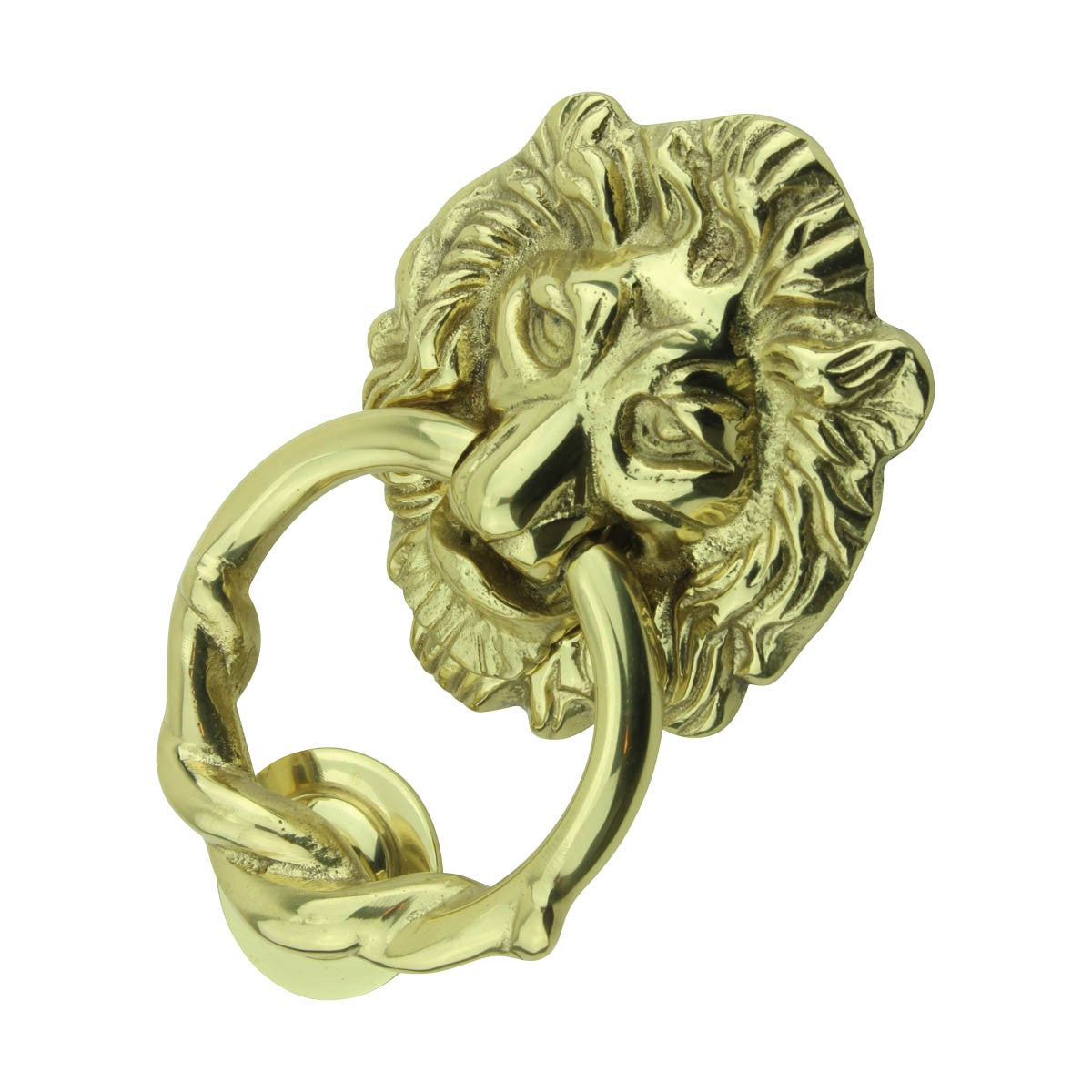 Door Knocker Polished/Lacquered Solid Brass Lion Door Knocker