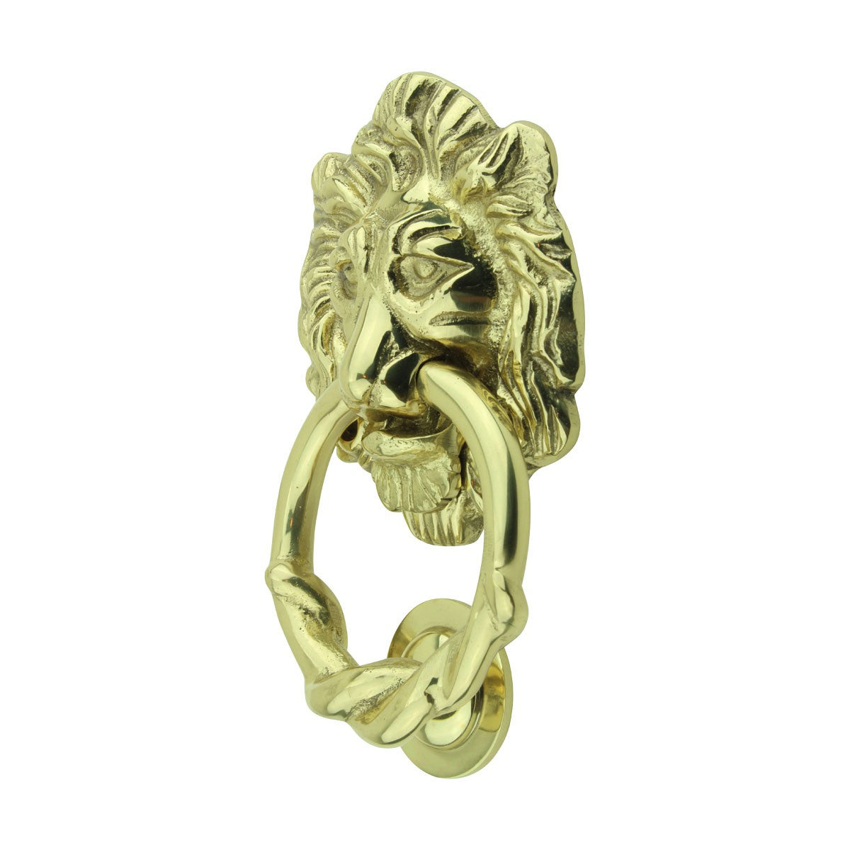 Door Knocker Polished/Lacquered Solid Brass Lion Door Knocker