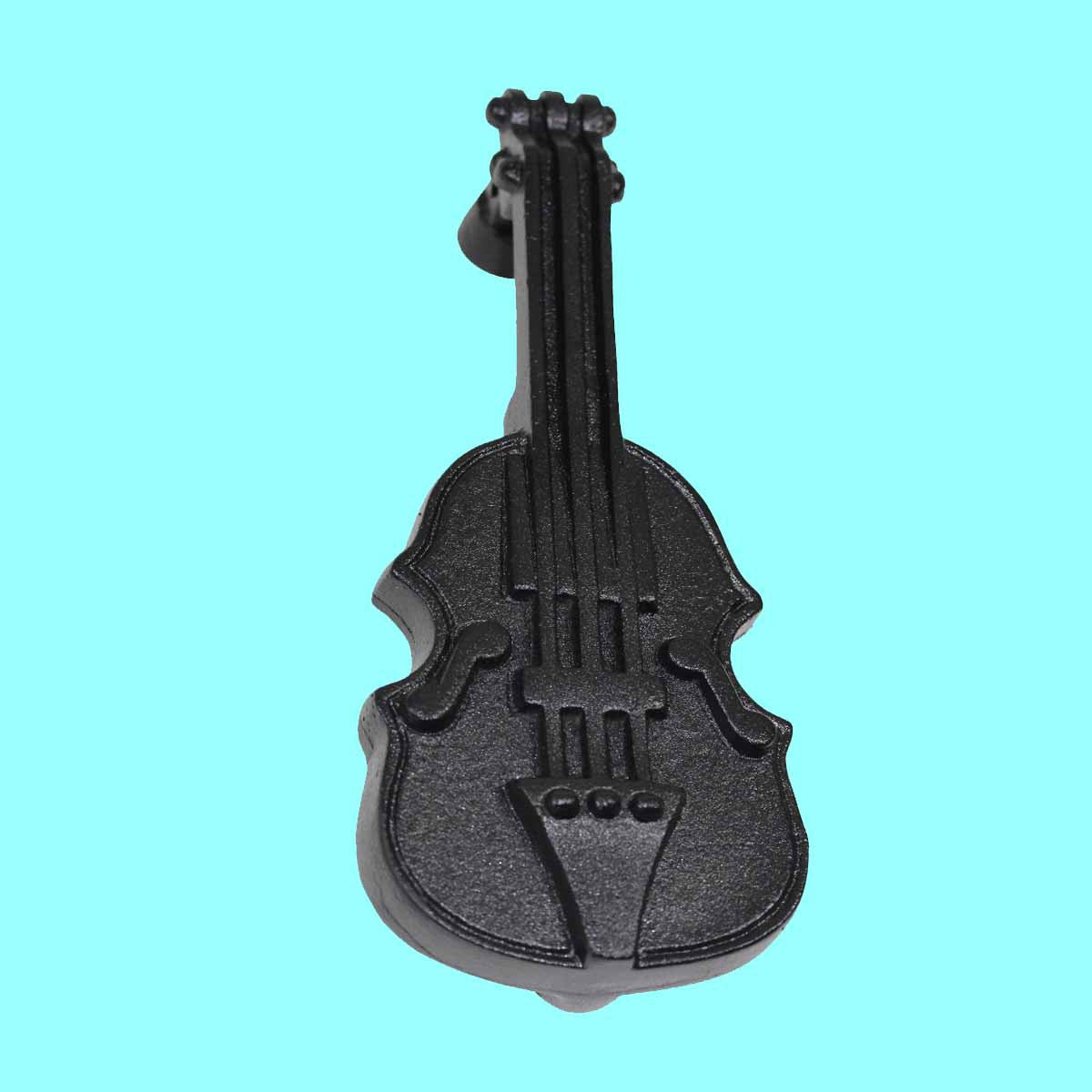 Door Knocker Violin Black Cast Iron 6 1/2" H x 2 1/2" W