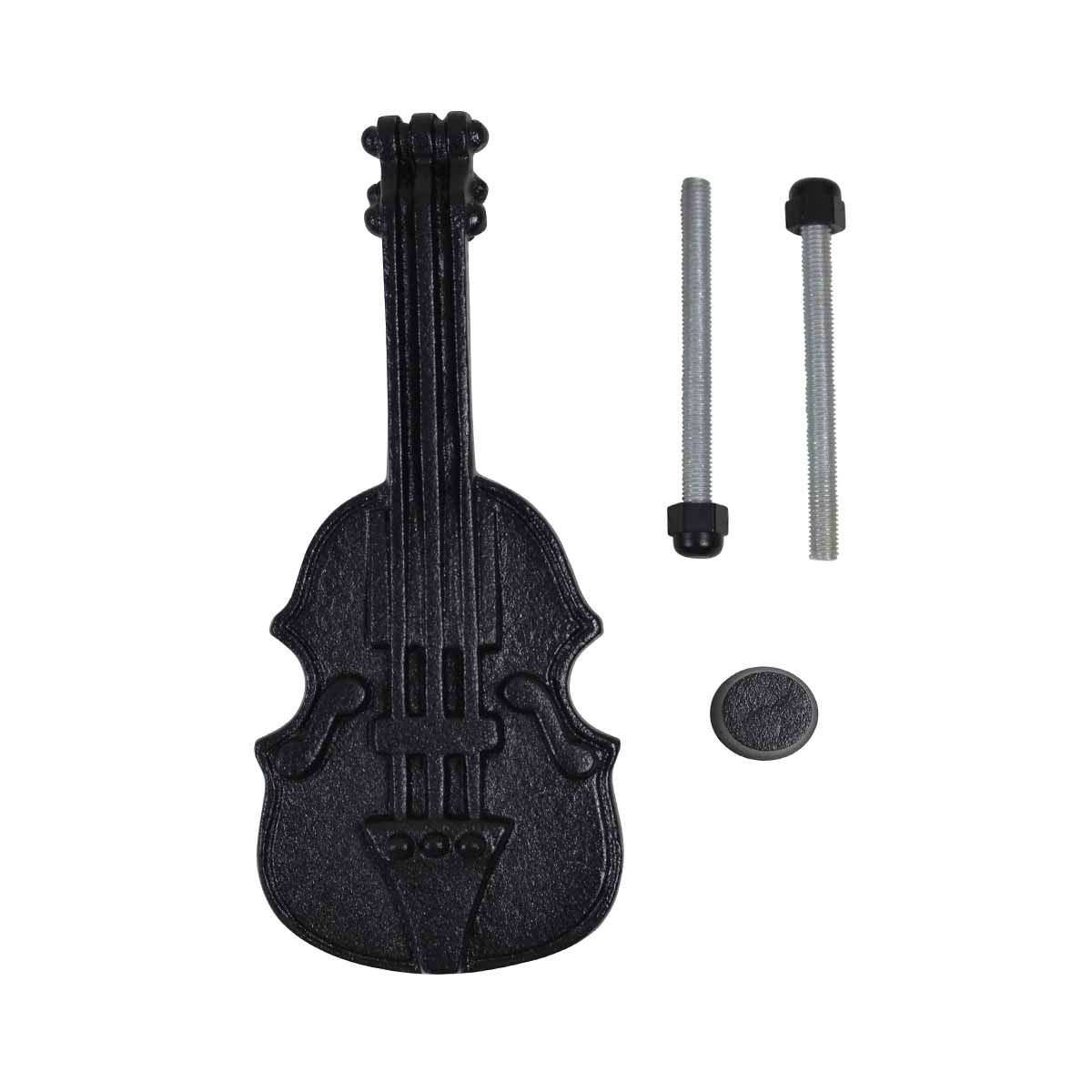 Door Knocker Violin Black Cast Iron 6 1/2" H x 2 1/2" W