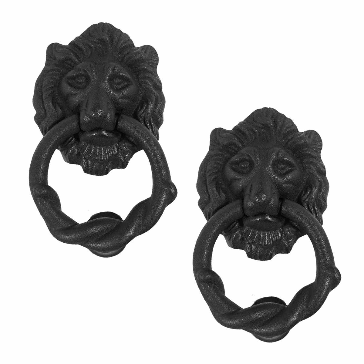 Iron Lion Door Knocker Matte Finish 6" H x 3-3/4" W