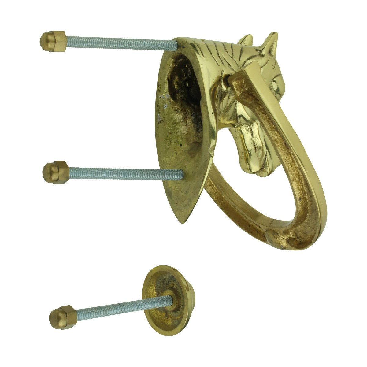 Solid Brass Door Knocker Heavy Duty Horse 5.25"H