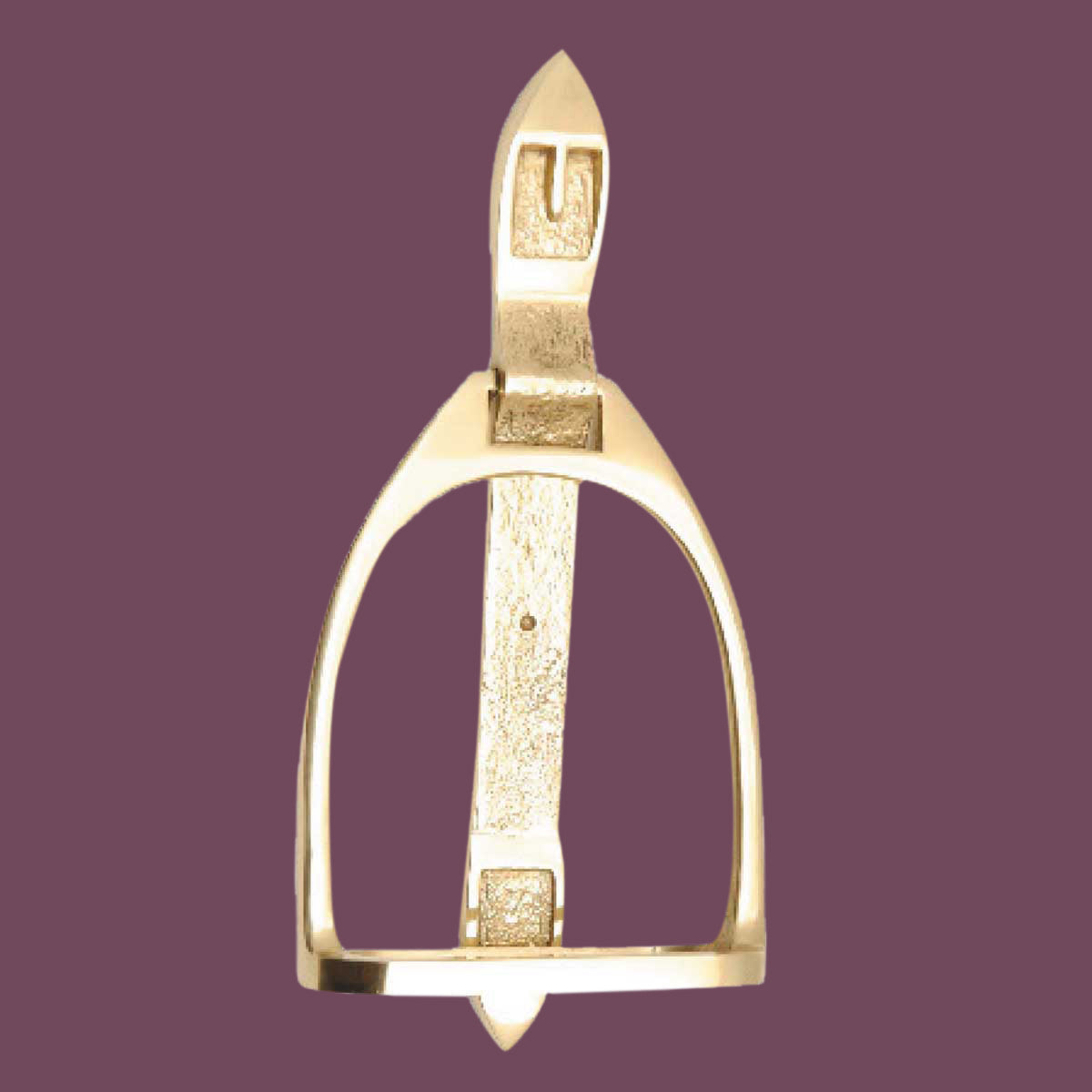 Solid Brass Large Door Knocker Stirrup 9.5"H