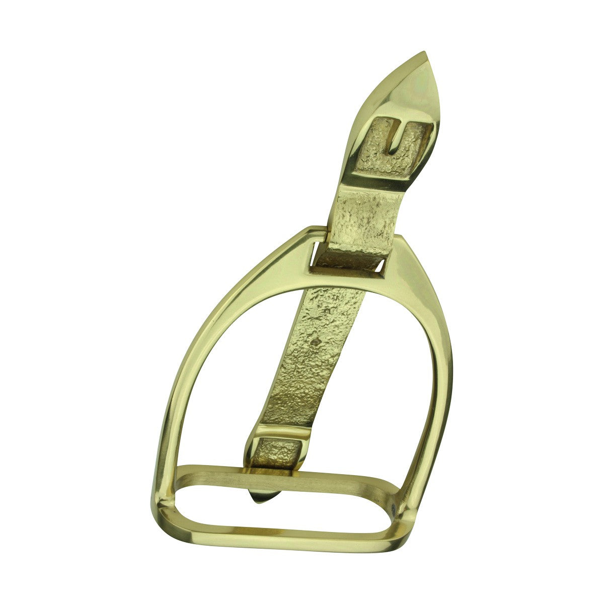 Solid Brass Large Door Knocker Stirrup 9.5"H