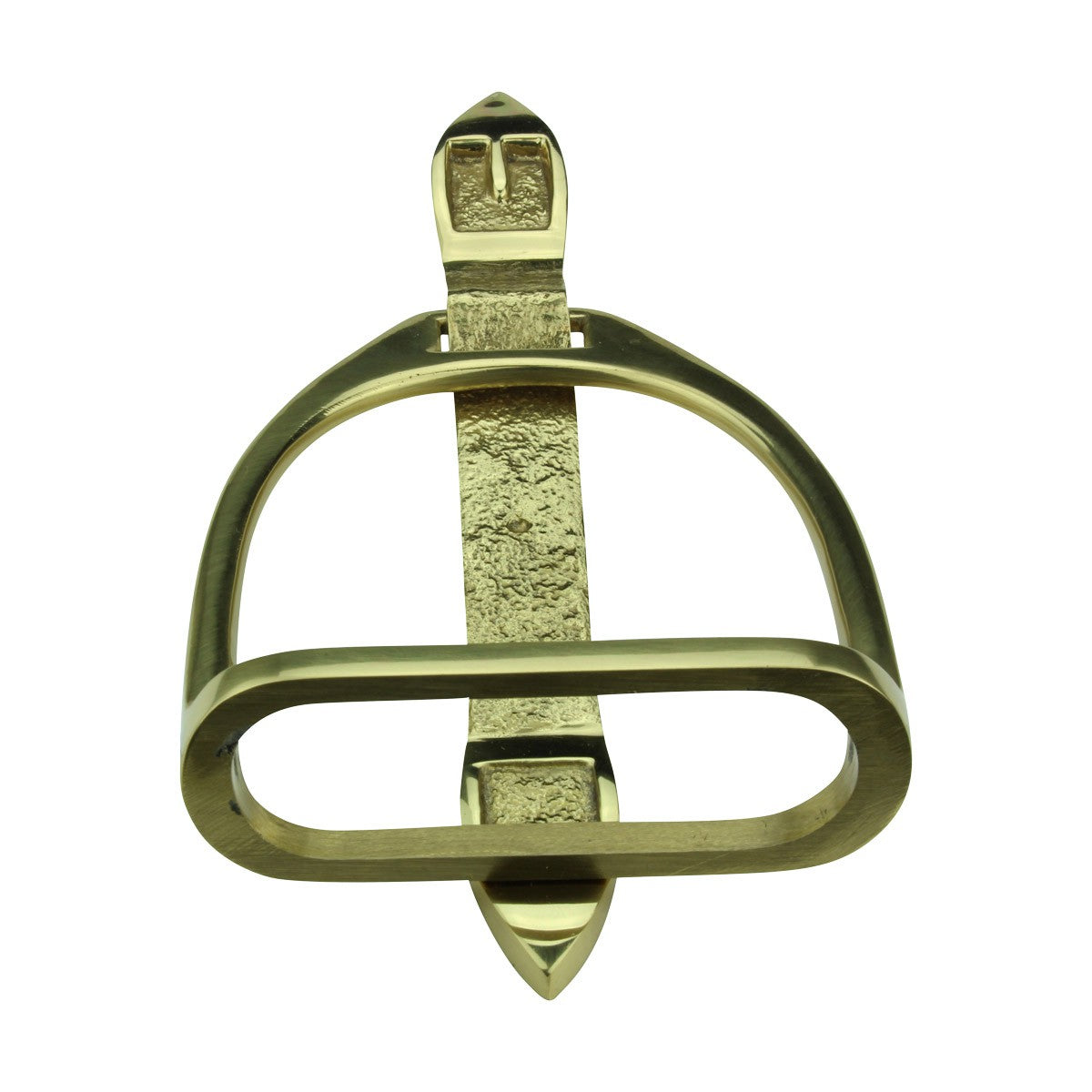 Solid Brass Large Door Knocker Stirrup 9.5"H