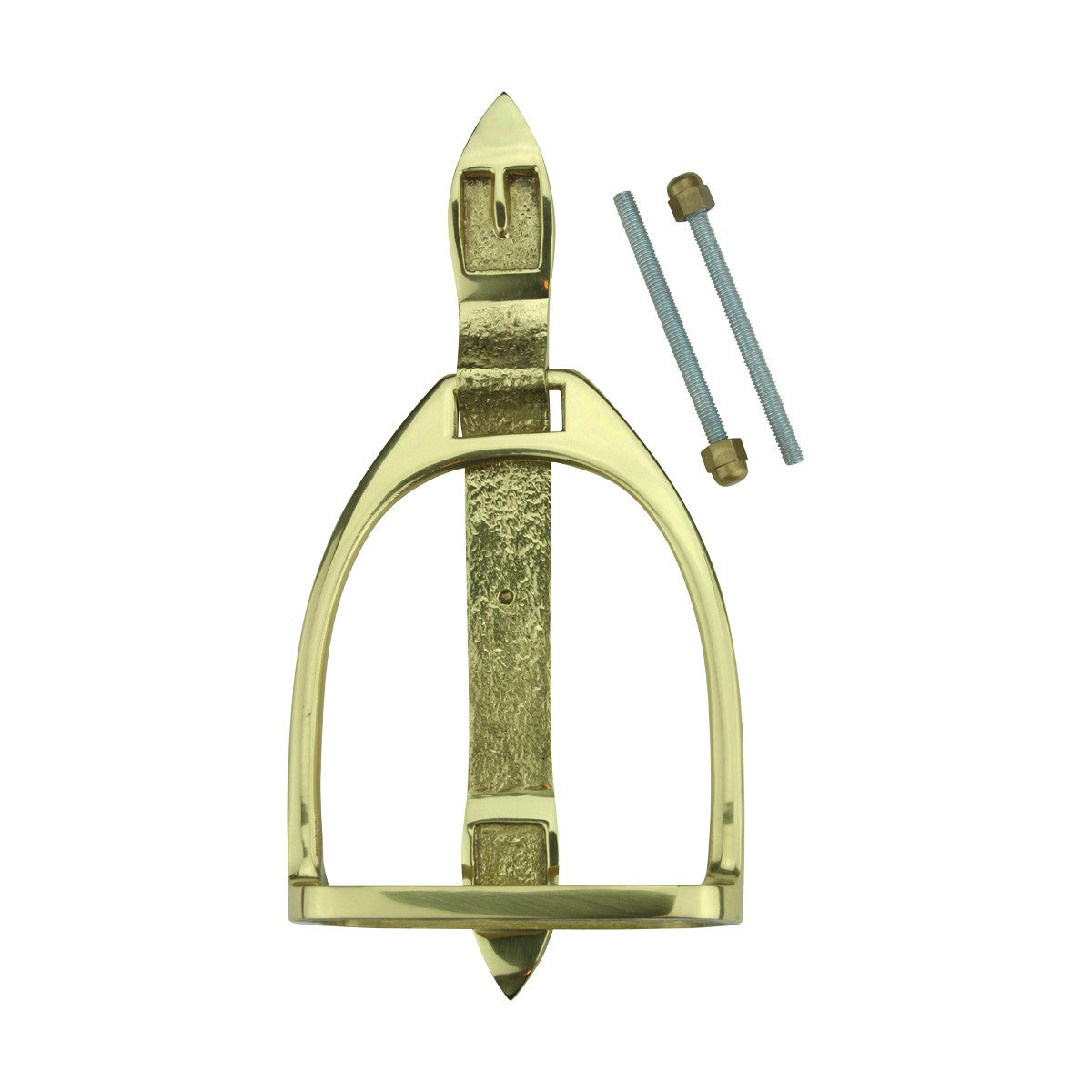 Solid Brass Large Door Knocker Stirrup 9.5"H