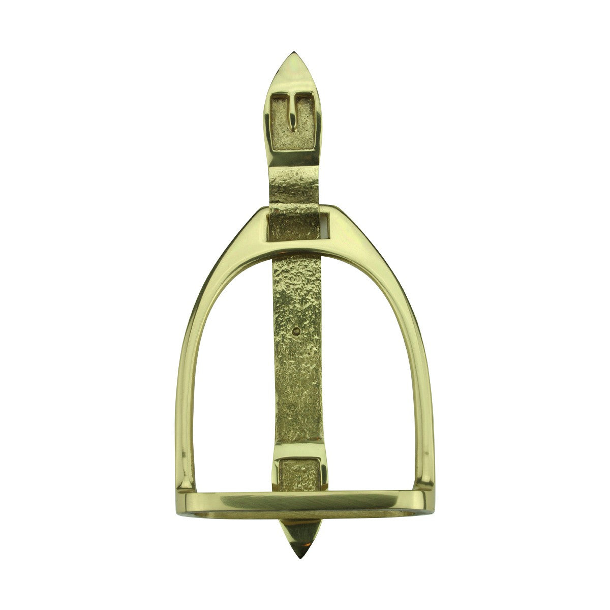 Solid Brass Large Door Knocker Stirrup 9.5"H