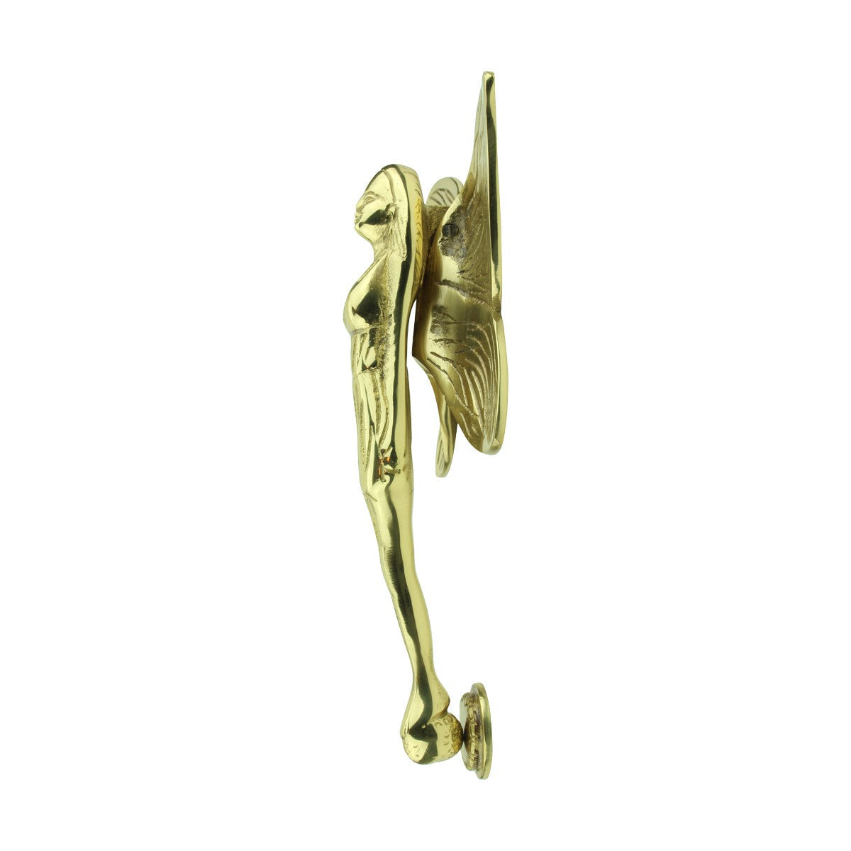 Solid Brass Vintage Door Knocker Flower Fairy 7"H x 4"W