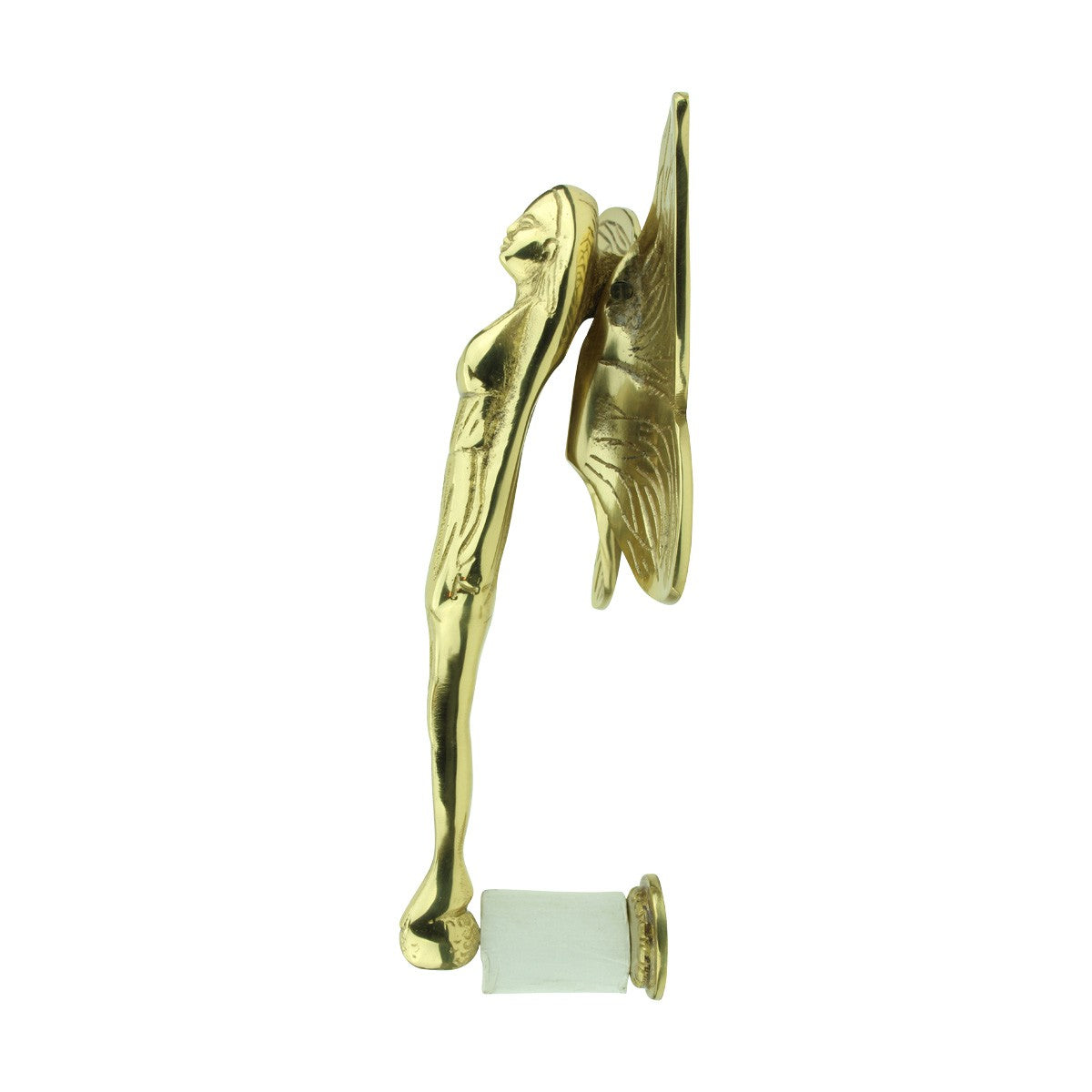 Solid Brass Vintage Door Knocker Flower Fairy 7"H x 4"W